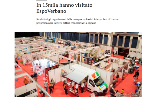Rassegna stampa EspoVerbano: LaRegione Online, 11 Novembre 2024