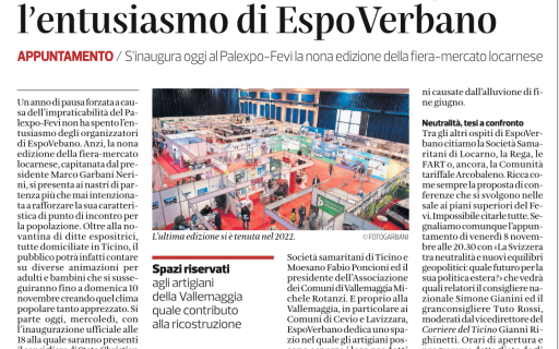 Rassegna stampa EspoVerbano: Cdt 6 Novembre 2024