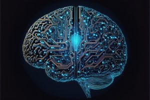 Illustrazione di un cervello digitale fatto di circuiti, simbolo dell'intelligenza artificiale